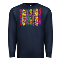 Navy mardi gras crawfish cake and mask with leopar and fleur de lis brushst Premium Sweatshirt - Artiststas