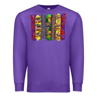 Purple mardi gras crawfish cake and mask with leopar and fleur de lis brushst Premium Sweatshirt - Artiststas