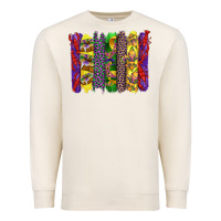 Sandshell mardi gras crawfish cake and mask with leopar and fleur de lis brushst Premium Sweatshirt - Artiststas