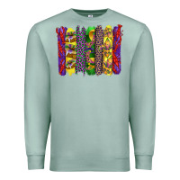 Seafoam mardi gras crawfish cake and mask with leopar and fleur de lis brushst Premium Sweatshirt - Artiststas