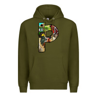 Army Green farm life alphabet lowercase letters p Premium Hoodie - BundleAndBundleShop