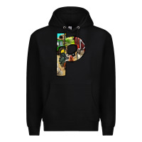Black farm life alphabet lowercase letters p Premium Hoodie - BundleAndBundleShop