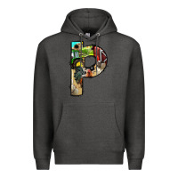 Charcoal Heather farm life alphabet lowercase letters p Premium Hoodie - BundleAndBundleShop