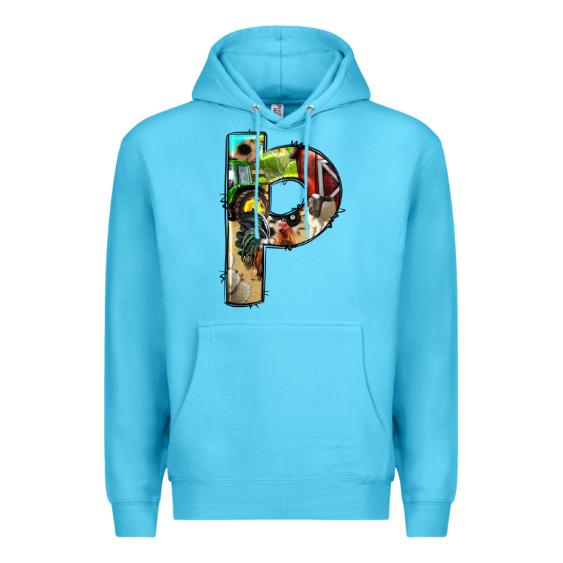 Farm Life Alphabet Lowercase Letters P Premium Hoodie by BundleAndBundleShop | Teevron