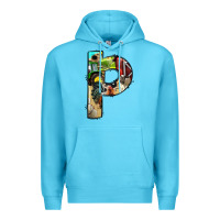 Ocean Blue farm life alphabet lowercase letters p Premium Hoodie - BundleAndBundleShop
