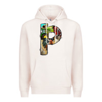 Pale Pink farm life alphabet lowercase letters p Premium Hoodie - BundleAndBundleShop