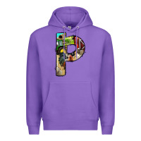 Purple farm life alphabet lowercase letters p Premium Hoodie - BundleAndBundleShop