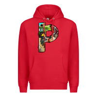 Red farm life alphabet lowercase letters p Premium Hoodie - BundleAndBundleShop
