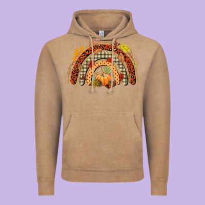 Fall Rainbow Vintage Hoodie Designed By Cowgirlartshop
