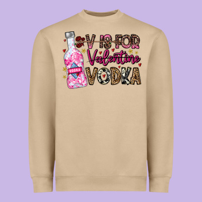 V Is For Valentine Vodka Heavyweight Sweatshirt Designed By Cowhidedigitalart