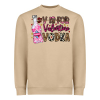 Mushroom V is For Valentine Vodka Heavyweight Sweatshirt - CowhideDigitalArt