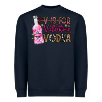Navy V is For Valentine Vodka Heavyweight Sweatshirt - CowhideDigitalArt