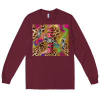 Burgundy Colorful leopard lightning bolt tumbler mother's Long Sleeve Tee - HowdyJamesFarm