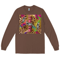 Chestnut Colorful leopard lightning bolt tumbler mother's Long Sleeve Tee - HowdyJamesFarm