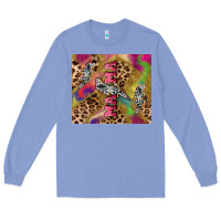 Colony Blue Colorful leopard lightning bolt tumbler mother's Long Sleeve Tee - HowdyJamesFarm
