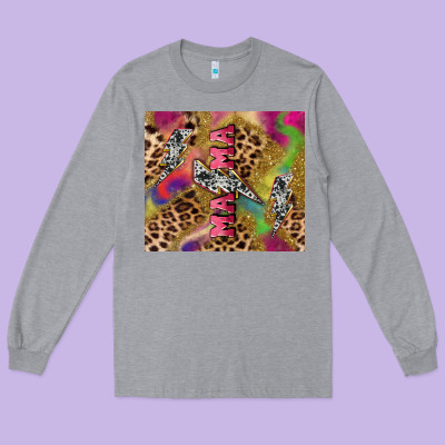 Colorful Leopard Lightning Bolt Tumbler Mother's Long Sleeve Tee Designed By Howdyjamesfarm