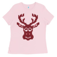 Bubblegum Pink Christmas Deer Ugly Ladies Tee - Bettercallsaul