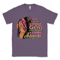Lavender She who kneels before god can stand before anyone Classic Tee - RanaPortraitStore