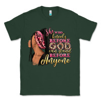 Sports Green She who kneels before god can stand before anyone Classic Tee - RanaPortraitStore