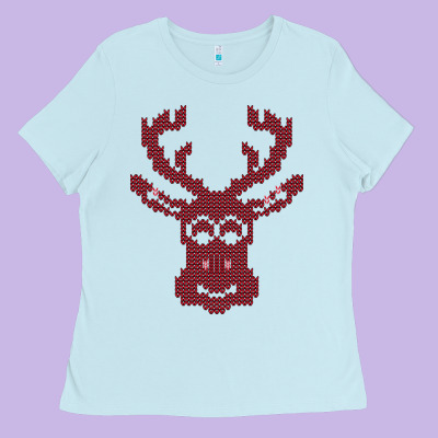 Christmas Deer Ugly Ladies Tee Designed By Bettercallsaul