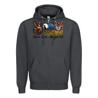 Smoke Peace Love Bengal Cat Head Zipper Hoodie - LillyAllenDesigns