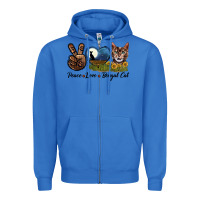 True Royal Peace Love Bengal Cat Head Zipper Hoodie - LillyAllenDesigns