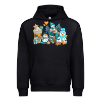 Black winter snowman coffee cups Urban Hoodie - AdoDesignShop
