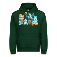 Forest Green winter snowman coffee cups Urban Hoodie - AdoDesignShop