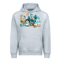 Heather Grey winter snowman coffee cups Urban Hoodie - AdoDesignShop
