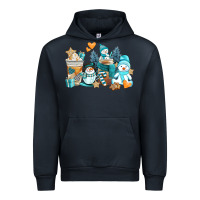 Navy winter snowman coffee cups Urban Hoodie - AdoDesignShop