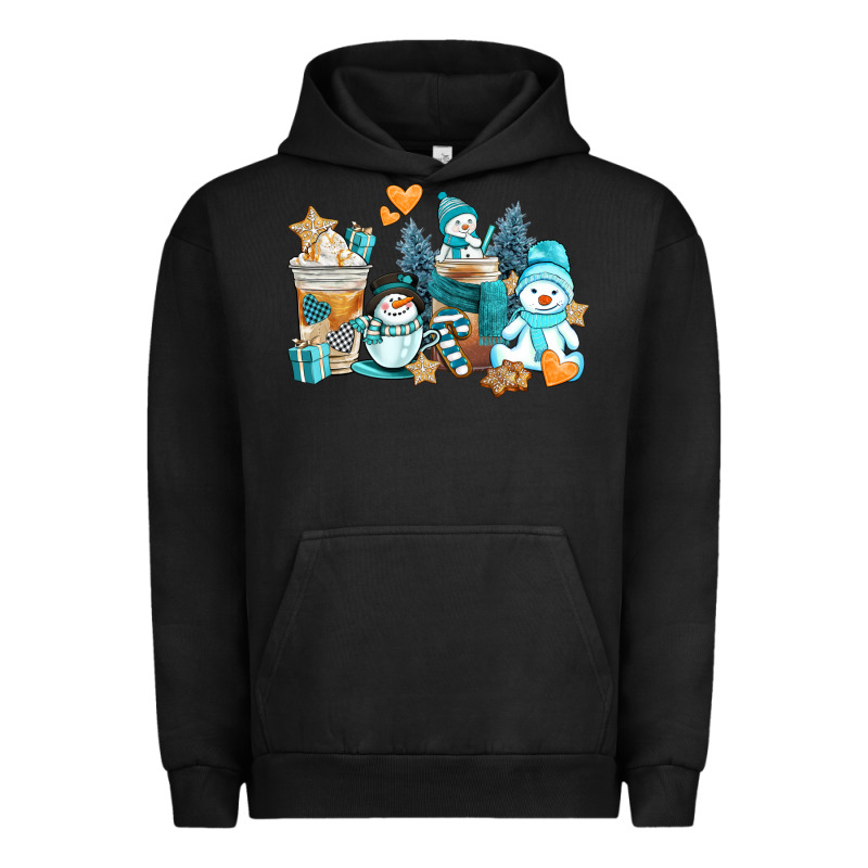 Winter Snowman Coffee Cups Urban Hoodie by AdoDesignShop | Teevron
