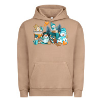 Pigment Burro winter snowman coffee cups Urban Hoodie - AdoDesignShop