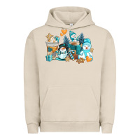 Pigment French Oak winter snowman coffee cups Urban Hoodie - AdoDesignShop