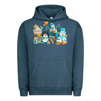 Pigment Midnight Navy winter snowman coffee cups Urban Hoodie - AdoDesignShop