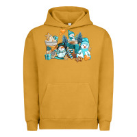 Pigment Peanut Butter winter snowman coffee cups Urban Hoodie - AdoDesignShop