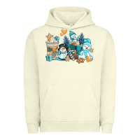 Pigment Pistachio winter snowman coffee cups Urban Hoodie - AdoDesignShop