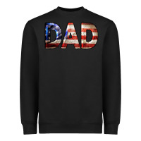 Black American Flag Dad 4th of July Heavyweight Sweatshirt - LillyAllenDesigns
