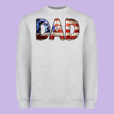 American Flag Dad 4th Of July Heavyweight Sweatshirt Designed By Lillyallendesigns