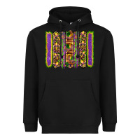 Black mardi gras fleur de lis mask leopard glitter  brushstrokes Heavyweight Hoodie - Artiststas