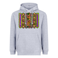 Heather Grey mardi gras fleur de lis mask leopard glitter  brushstrokes Heavyweight Hoodie - Artiststas