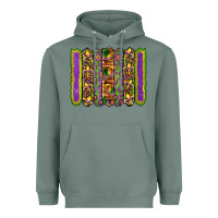 Sage mardi gras fleur de lis mask leopard glitter  brushstrokes Heavyweight Hoodie - Artiststas
