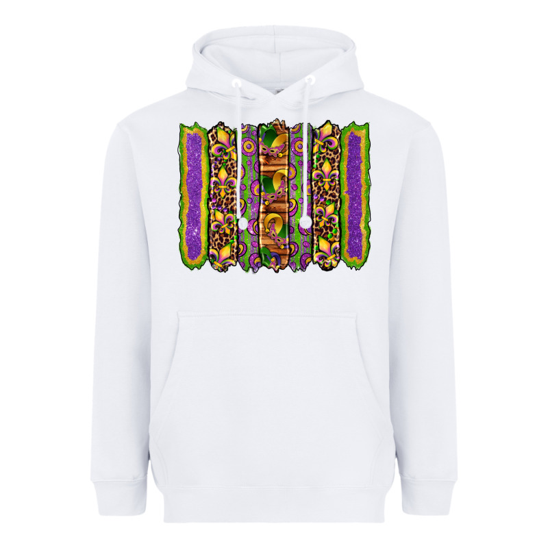 Mardi Gras Fleur De Lis Mask Leopard Glitter  Brushstrokes Heavyweight Hoodie by Artiststas | Teevron