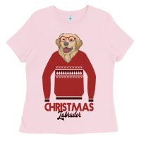 Bubblegum Pink Christmas Labrador Ladies Tee - Bettercallsaul