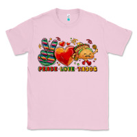 Bubblegum Pink Peace love tacos Classic Tee - NancyCooperArtShop