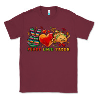 Burgundy Peace love tacos Classic Tee - NancyCooperArtShop