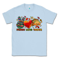 Dusty Blue Peace love tacos Classic Tee - NancyCooperArtShop