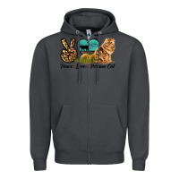 Smoke Peace Love Persian Cat Zipper Hoodie - LillyAllenDesigns