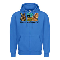 True Royal Peace Love Persian Cat Zipper Hoodie - LillyAllenDesigns