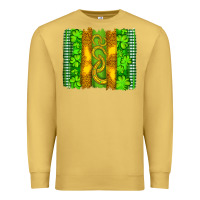 Antique Gold saint patricks horseshoe shamrock leopard glitter brushstroke Premium Sweatshirt - Artiststas