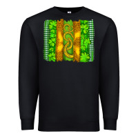 Black saint patricks horseshoe shamrock leopard glitter brushstroke Premium Sweatshirt - Artiststas